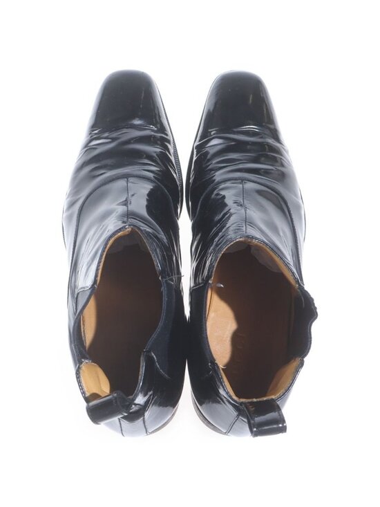 Gucci Side Gore Leather Short Boots Patent Shoes Black main image 6